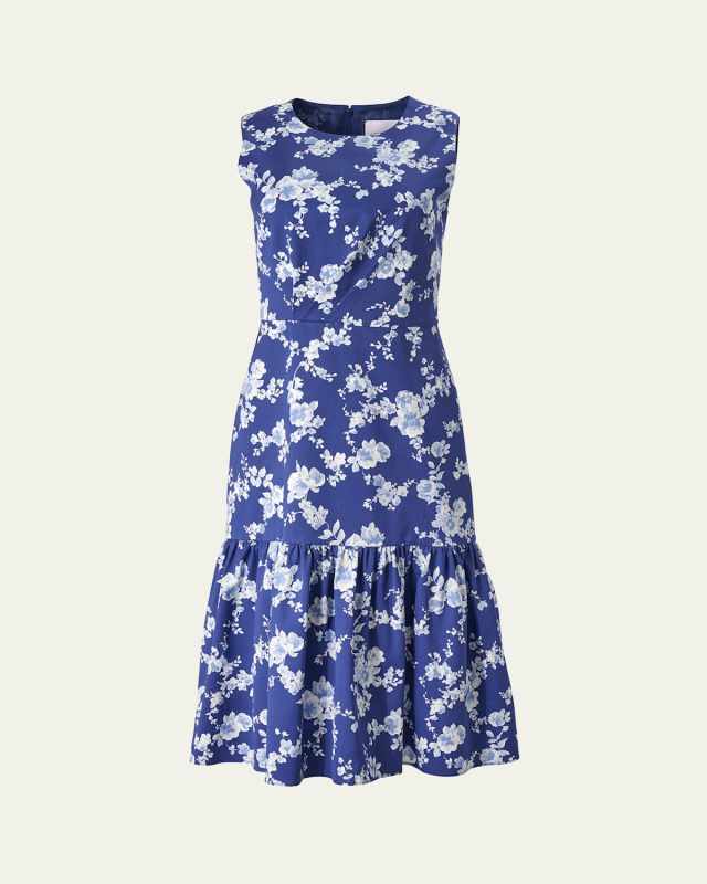 Sleeveless Floral Ruffle Dress